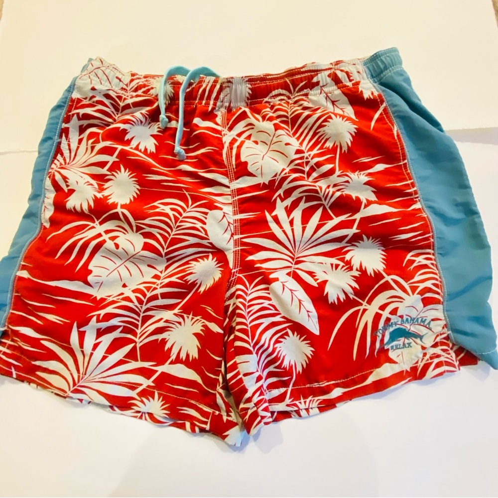Tommy Bahama medium Red and Blue Tropical Print Swim Shorts